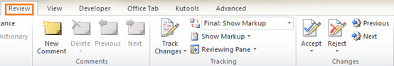 Loại bỏ Track Changes trong Word 2007, 2010 1